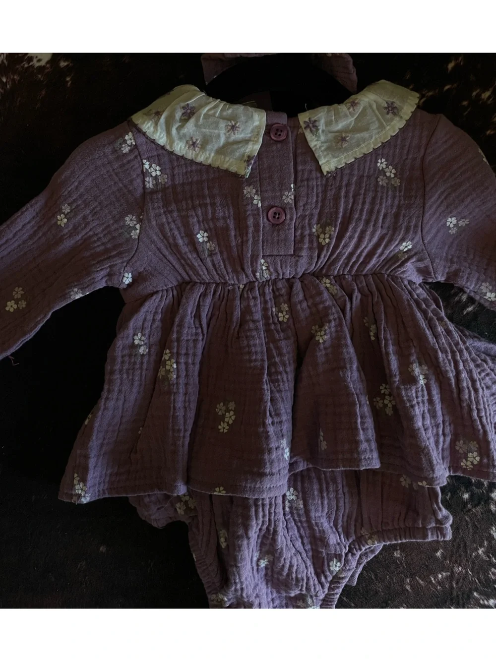 Lavender Floral Baby Romper Set